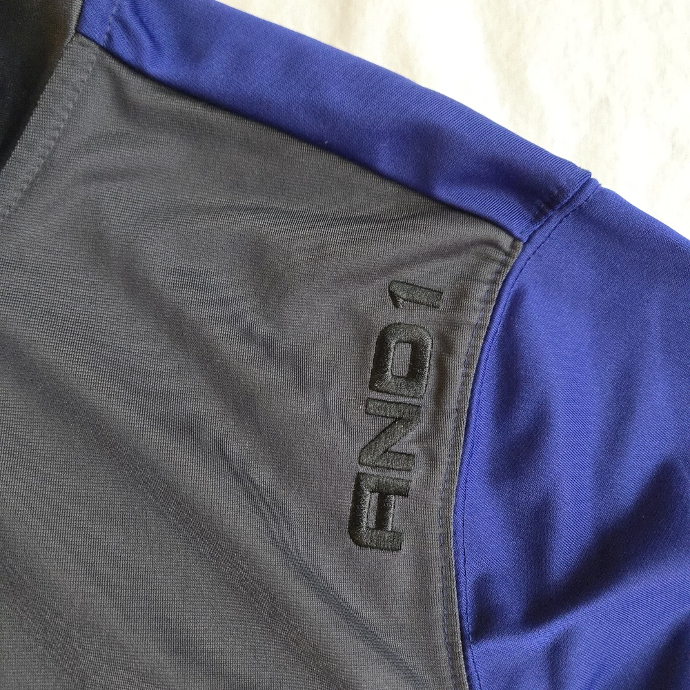 AND1 Men's Blue and Gray Colorblock Full-Zip Track Jacket - Picture 2 of 12